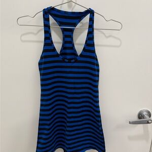 Lululemon Athletica Black and Blue Striped Tank